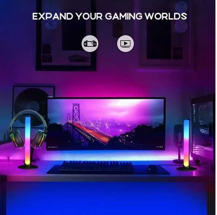 Lampa Biurkowa z RGB LED i Stojakiem na Słuchawki ZADOWOLENIE