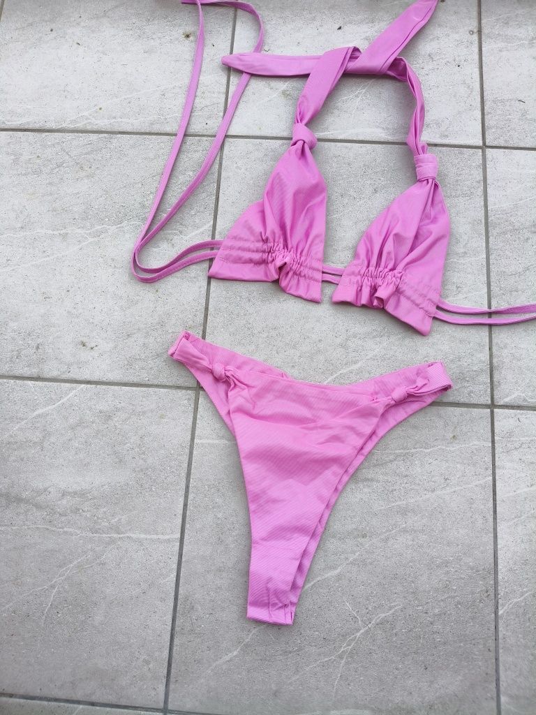 Nowe bikini różowy strój kąpielowy pink XS S