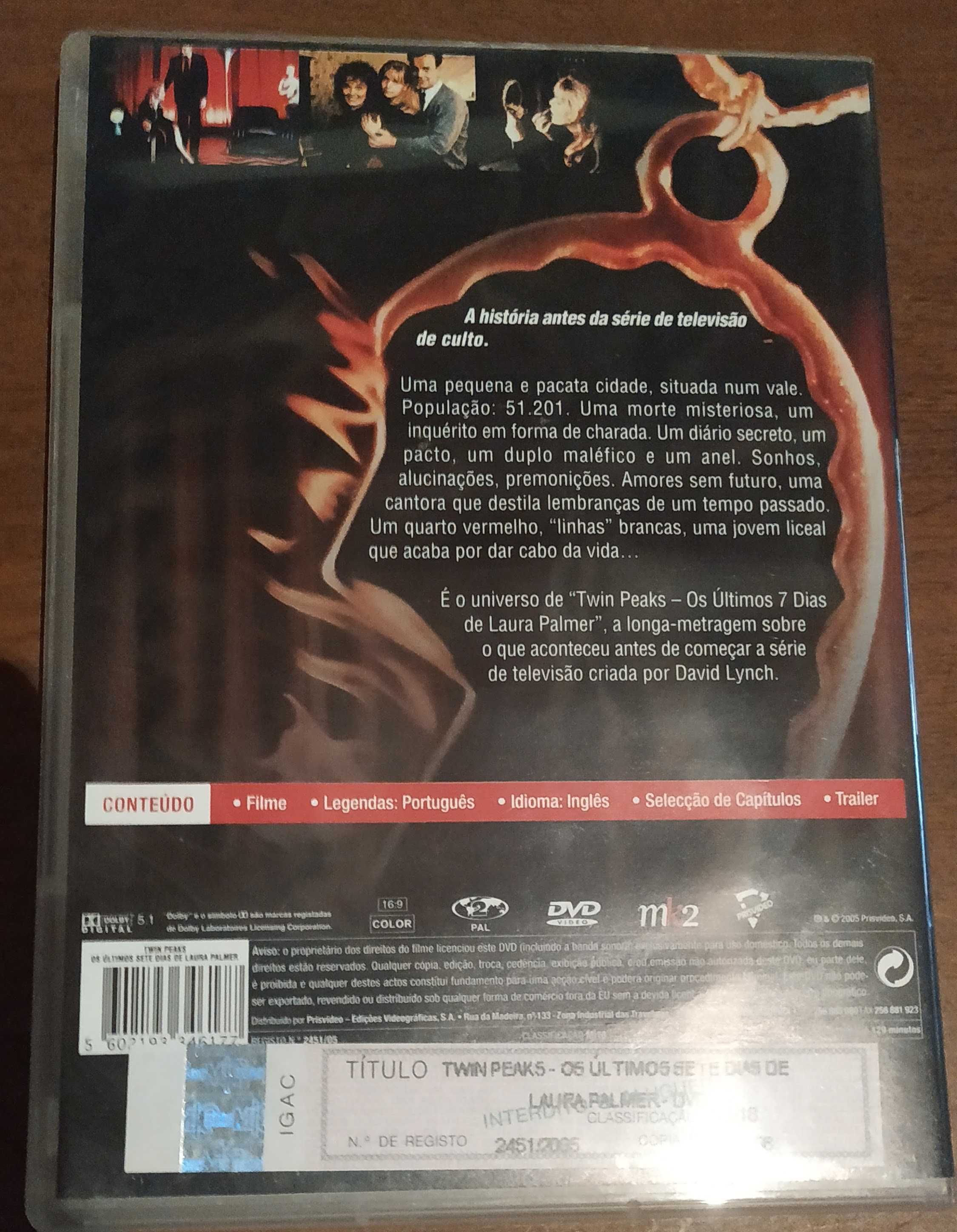 Pack 3 DVDs -Irreversível - Chocolate - Twin Peaks: Laura Palmer