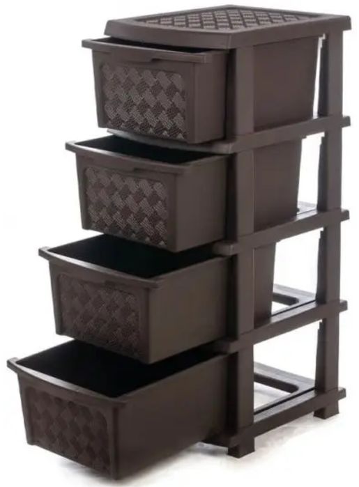 Коричневый органайзер на 4 ящика для школьных вещей и принадлежностей