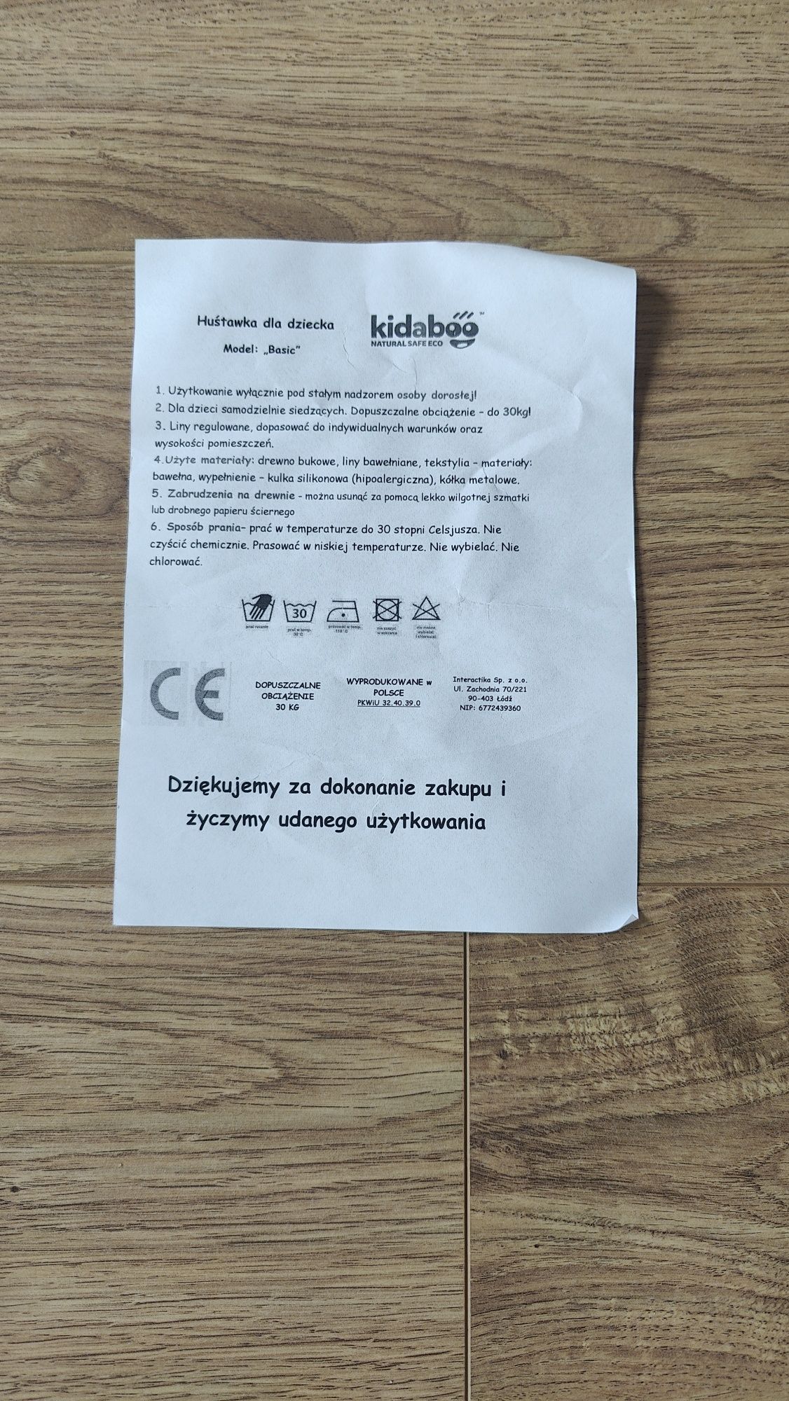 Huśtawka dla dzieci Basic kidaboo