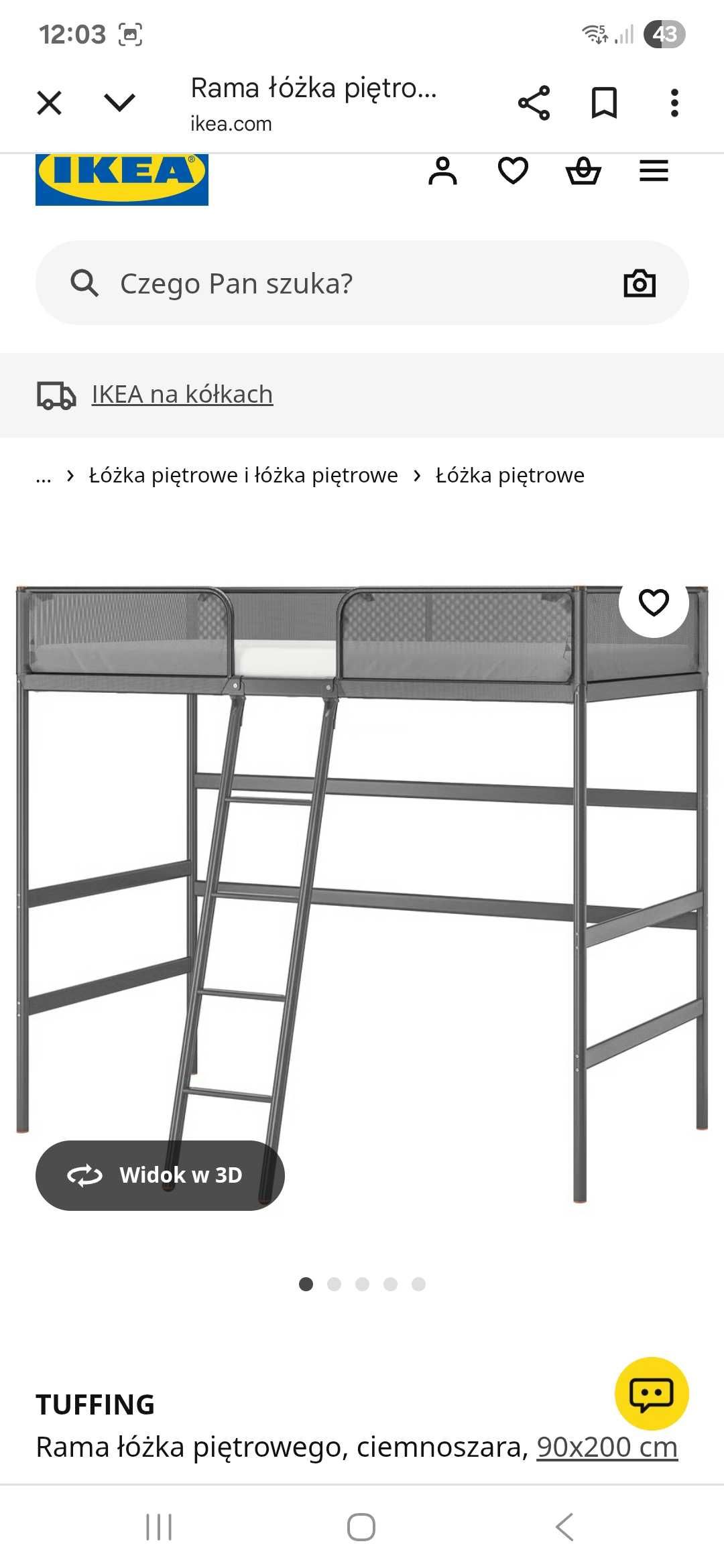 Ikea Tuffing łóżko piętrowe