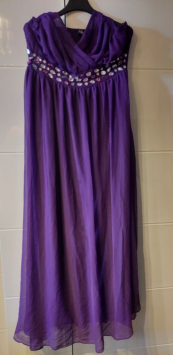 sukienka długa fioletowa XL