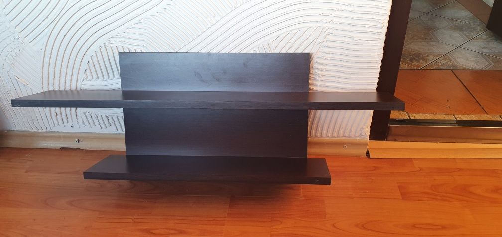 Półka podwójna ścienna kolor Wenge 90 cm + 59 cm