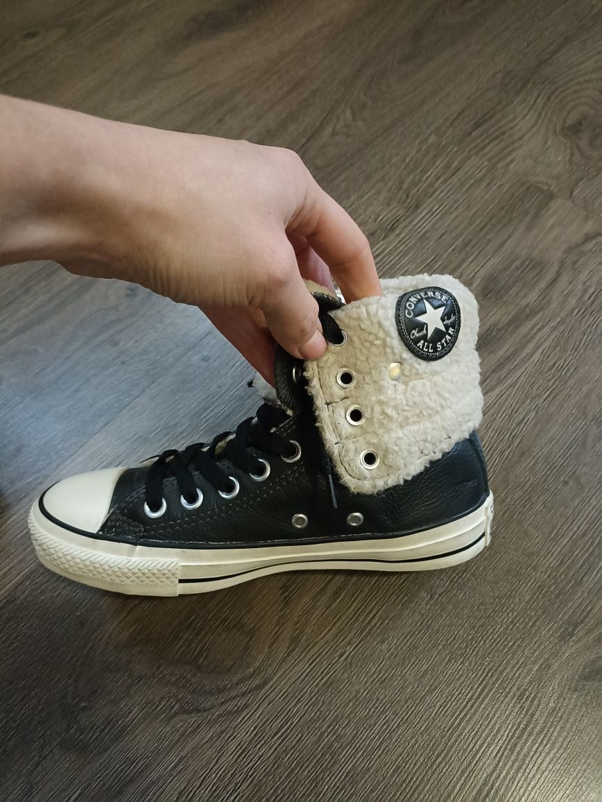 Кожаные converse ботинки