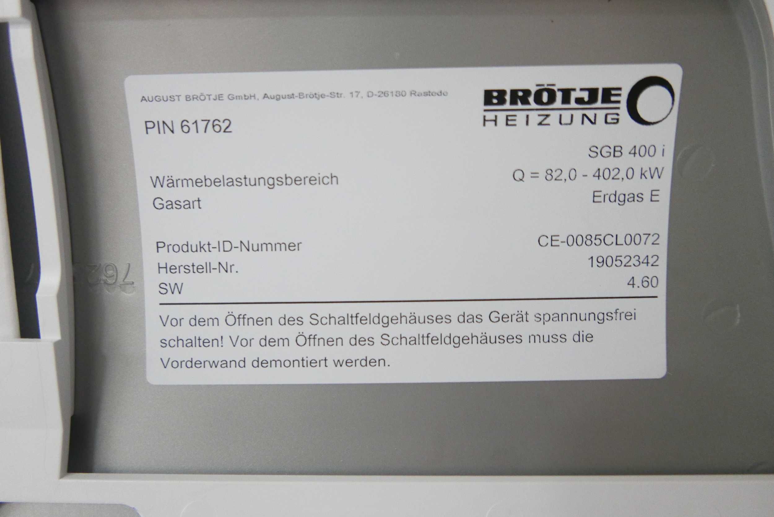 Kocioł gazowy kondensacyjny, EuroCondens SGB 400I BROTJE
