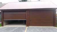 Brama segmentowa garażowa - 500 x 215 na wymiar Orzech