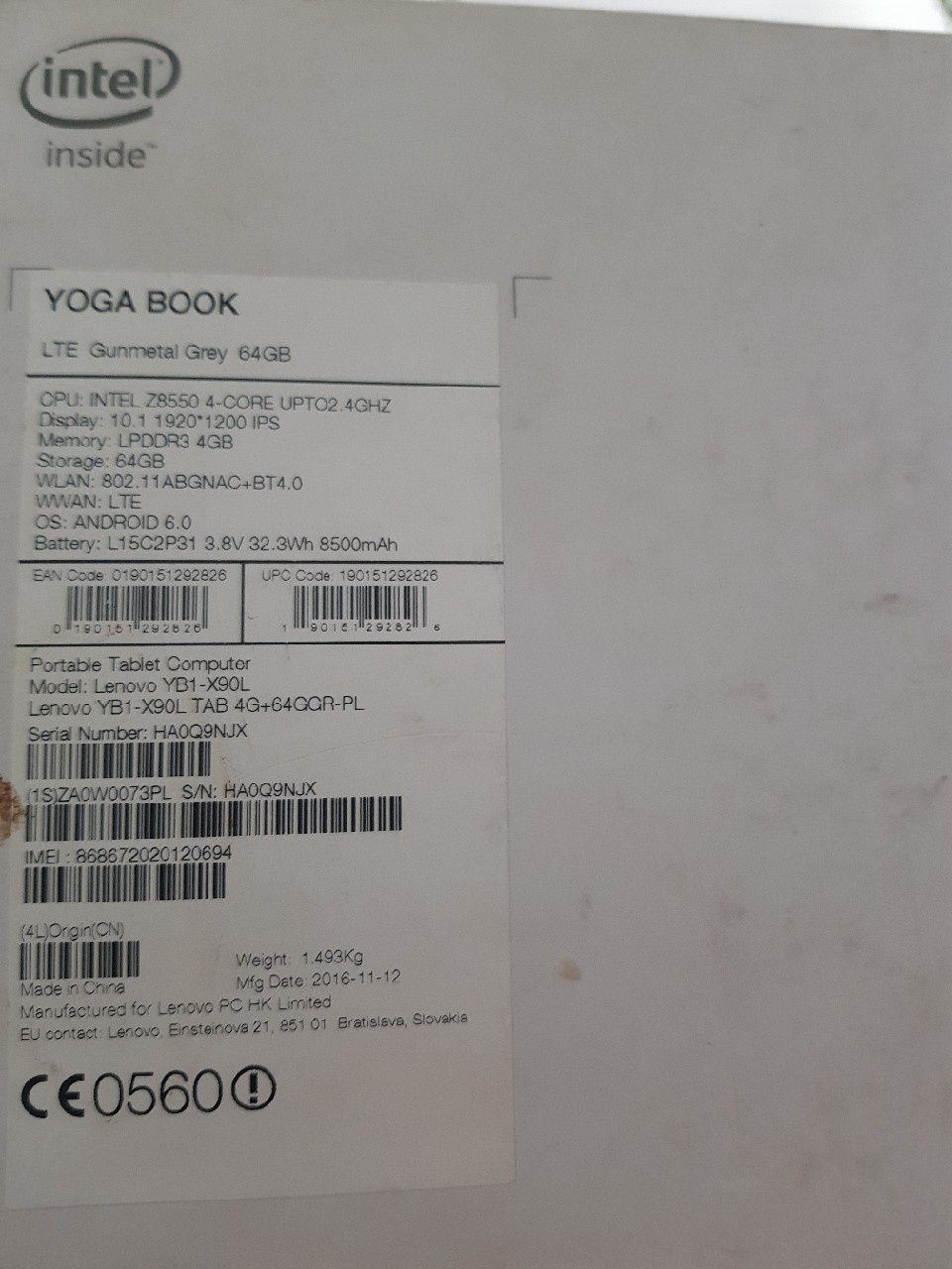 Lenovo yoga book plus matryca