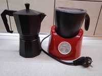 Kawiarka elektryczna, zaparzacz kawy + spieniacz mleka