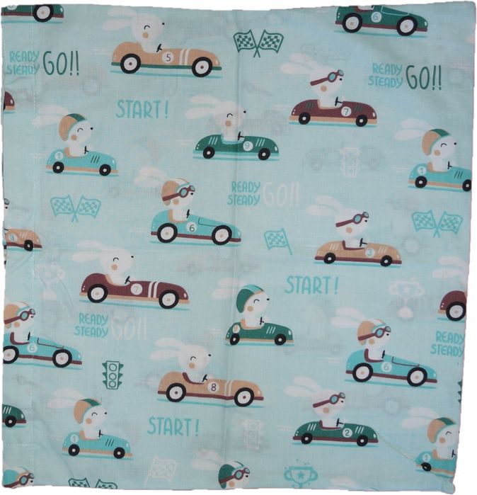 Poszewka na Poduszkę 40x40 Króliczki Auta Zajączki