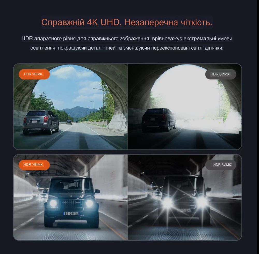 Акція 4K 70mai Dash Cam A800SE Відеореєстратор + кам.зад. виду RC22