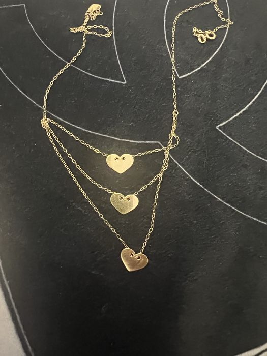 Lancuszek serduszka cudo zloto 585