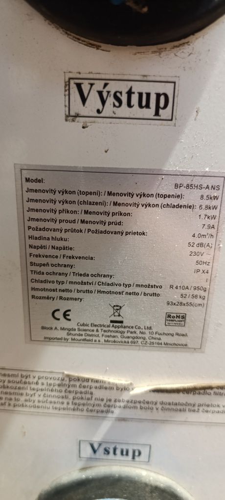 Pompa ciepła do basenu 8,5KW-uszkodzona.