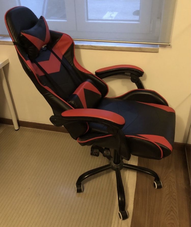 Cadeira Gaming INSMA (até 150kg) vermelha e preta
