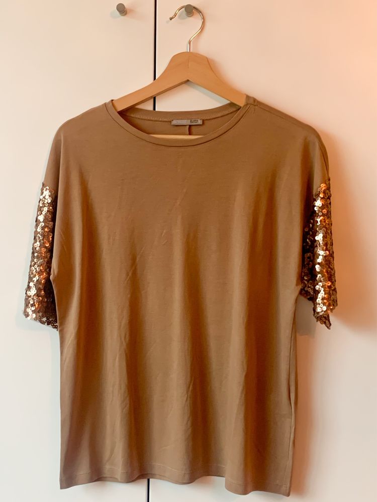 T-Shirt Zara Lantejoulas