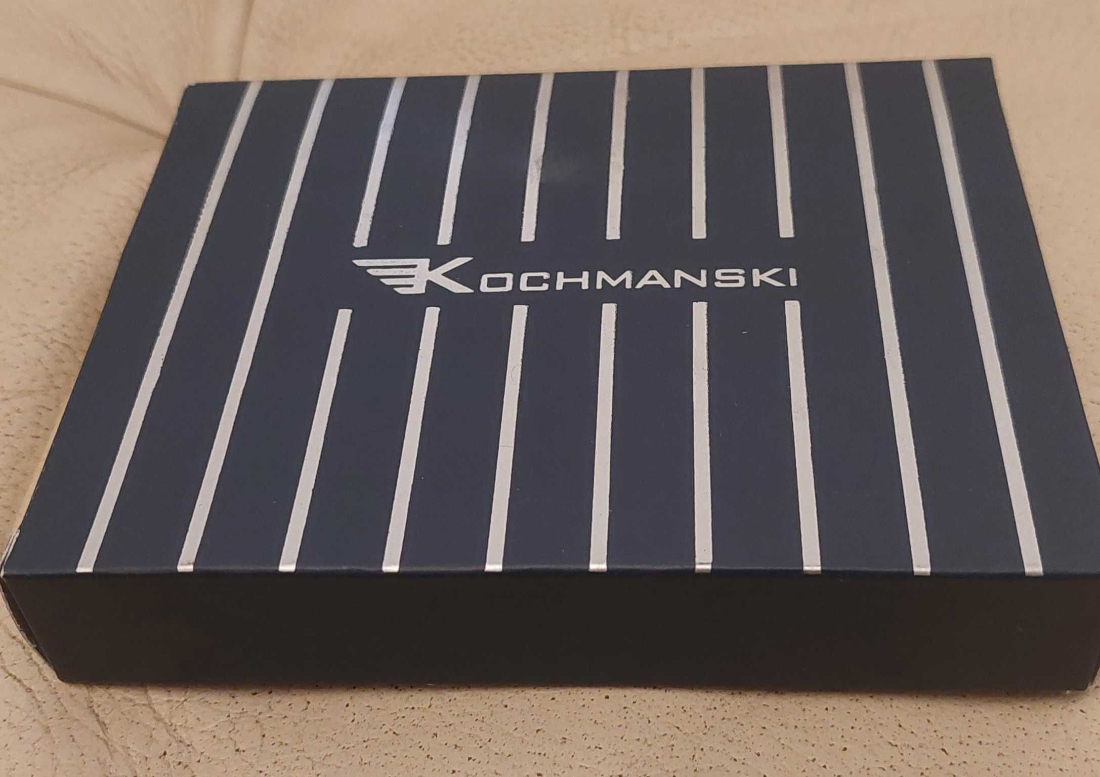 Kochmanski; męski skórzany granatowy duży portfel; RFID; premium!
