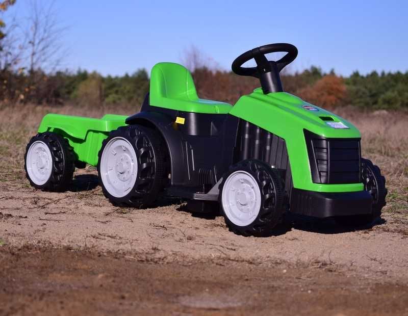 BAWIBUS.PL koparka TRAKTOR na akumulator Z PRZYCZEPĄ dla dzieci autko