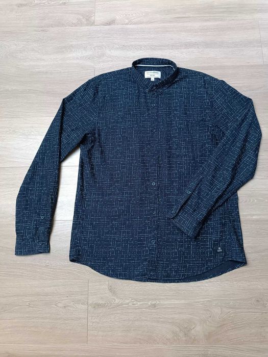 Wzorzysta koszula długi rękaw kołnierzyk kieszonka 'Tom Tailor' XL