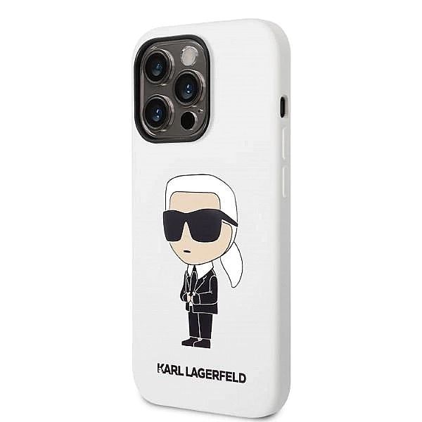 Etui Karl Lagerfeld Silicone Ikonik na iPhone 14 Pro - białe