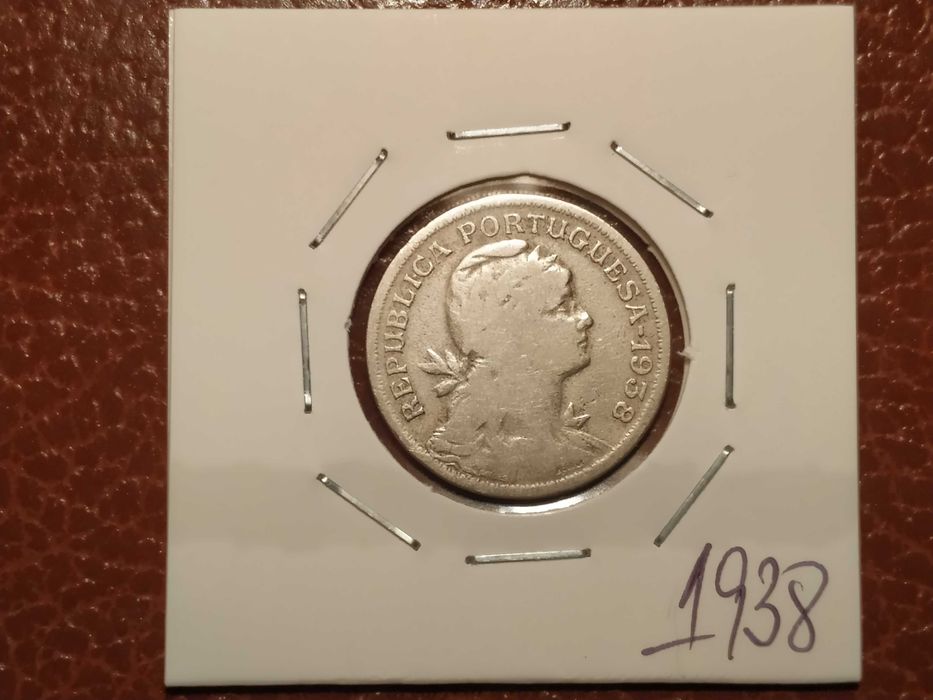 A306 moeda em alpaca de 50 centavos de 1938 - Portugal