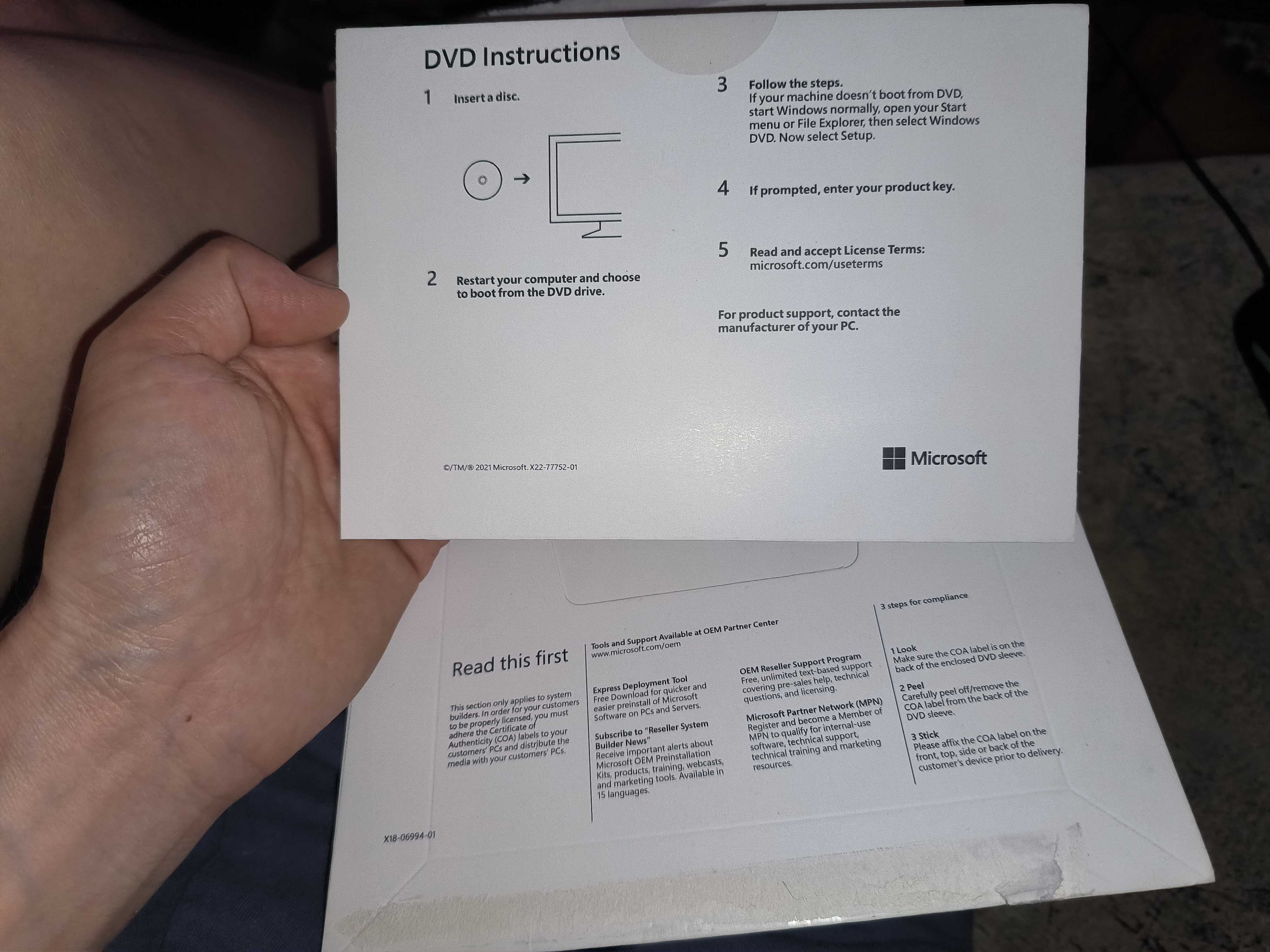 Операційна система Microsoft Windows 11 Home 64Bit офіційна, диск.