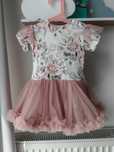 Sukienka tiulowa z body w peonie 86