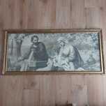 Stary drewniany obraz Święta Rodzina  126x59cm retro vintage