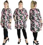 ELEGANCKA TUNIKA W KWIATY  roz uniwersalny pasuje od 46 do 50