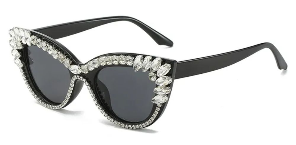 Nowe cudowne okulary przeciwsłoneczne damskie kocie oko z diamencikami