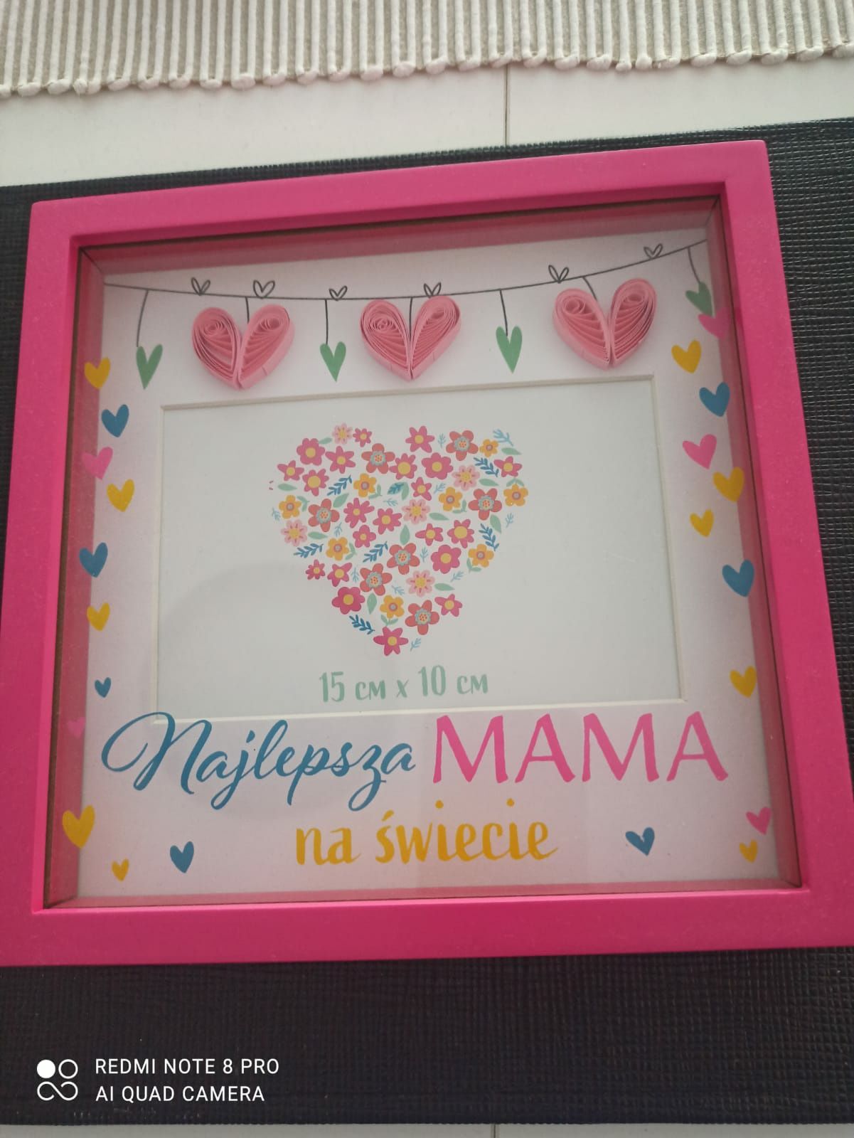 Dzień Matki Ramka na zdjęcia Najlepsza mama na świecie napis