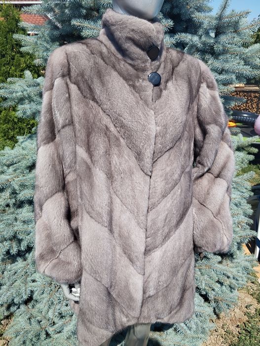 Ог 125! Італійська норкова шуба сіра норка,голуба норка  50-52-54