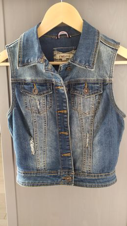 Bezrękawnik/kamizelka jeans rozmiar 152-158  dla dziewczynki