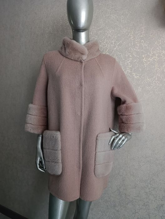 Пальто альпака, норка. Італія. Не норкова шуба. 80 см