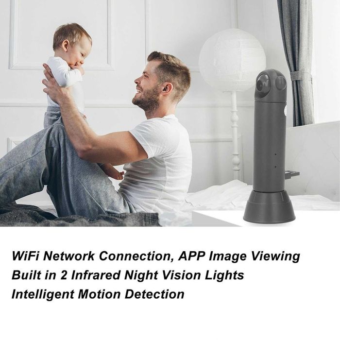 Kamera Wi-Fi Obrót HD Detekcja Ruchu Widok Nocny Obsługa Kart pamięci