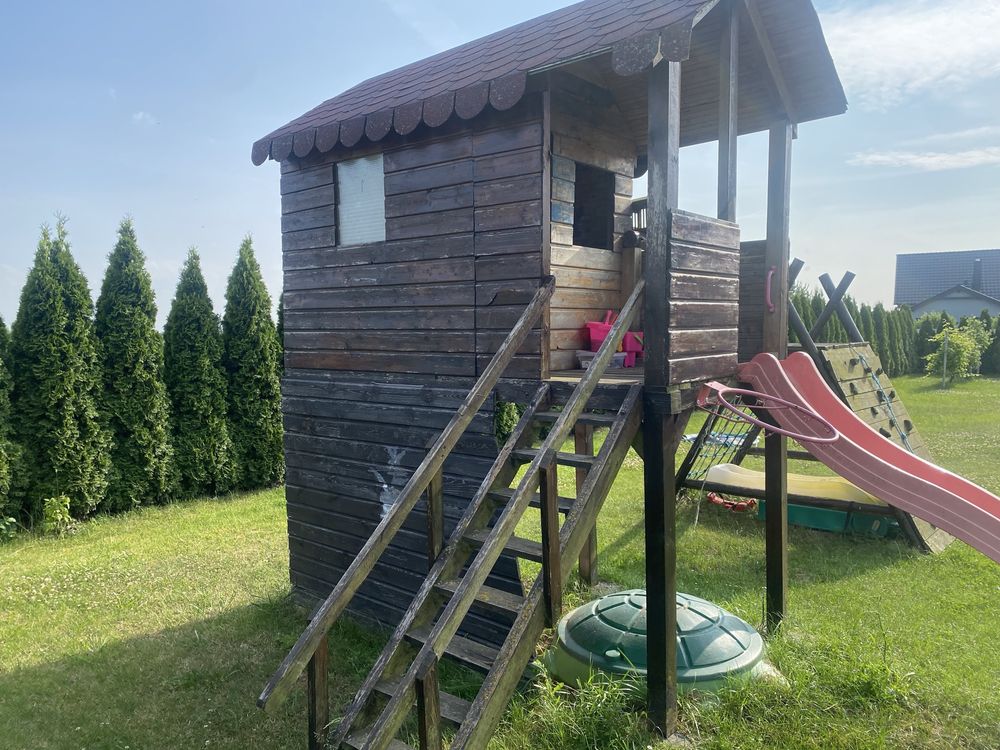 Domek dla dziecka sciana spinaczkowa hustawka