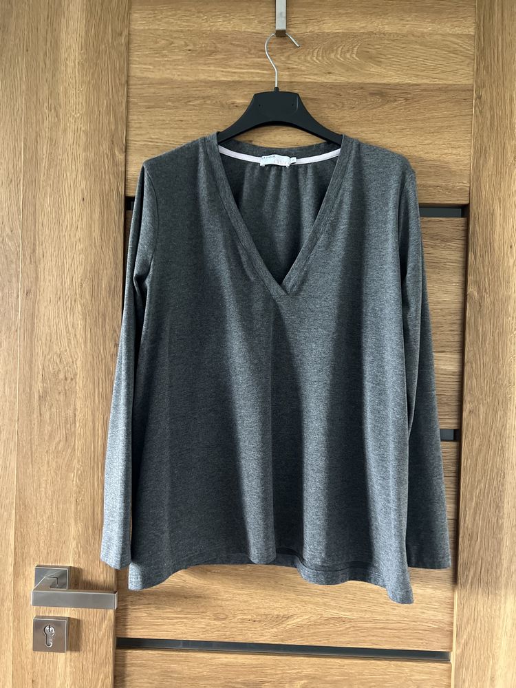 Bluzka v neck oversize rozmiar S ciążowa z długim rękawem Granatovo