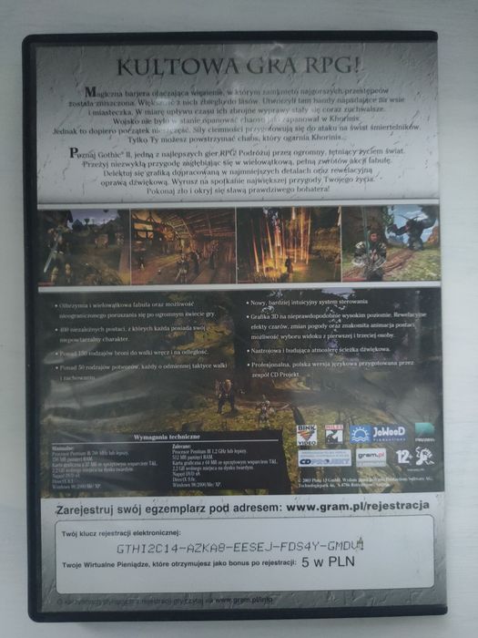 Gothic 2 pudełko dvd