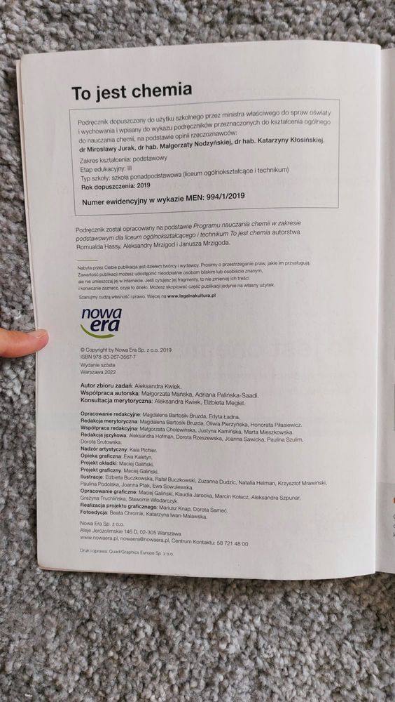 Podręcznik do chemii kl. 1 liceum
