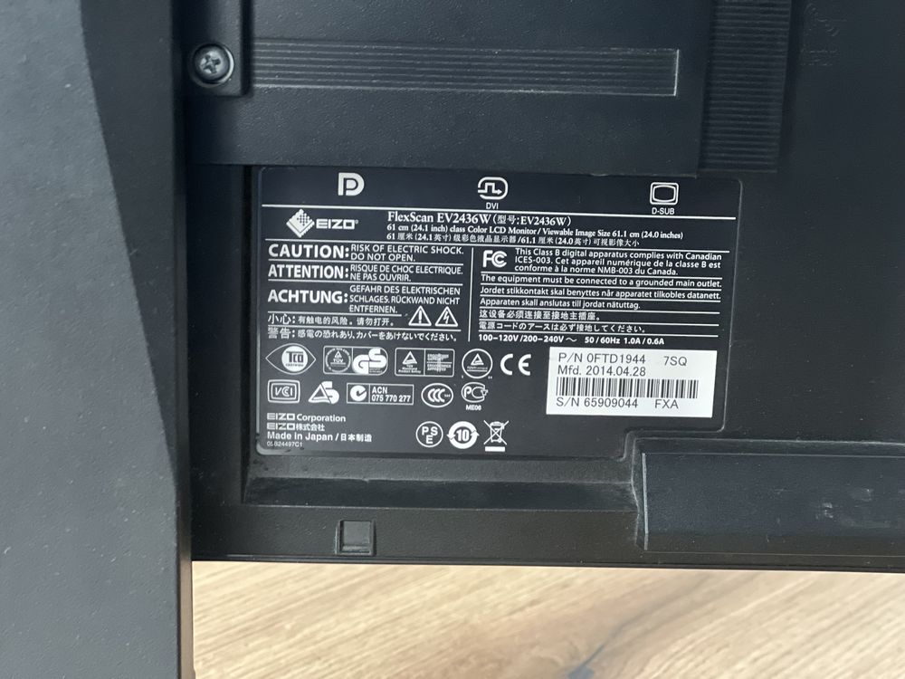 Monitor Eizo FlexScan EV2436W 24 Cale 1920 x 1200
