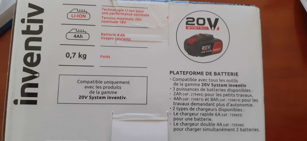 запч ноут батарея инвентив Литий-ионный аккумулятор Inventiv 20 В 4 Ач