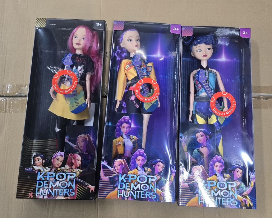Pack k pop demon hunters bonecas novas em caixa com música
