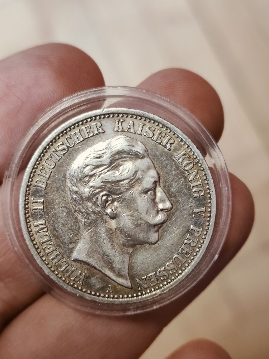 2 marki 1902-A Wilhelm II, Prusy, Cesarstwo Niemieckie, Niemcy