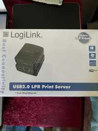 LogiLink Ethernet Print Server USB 2.0 принт сервер