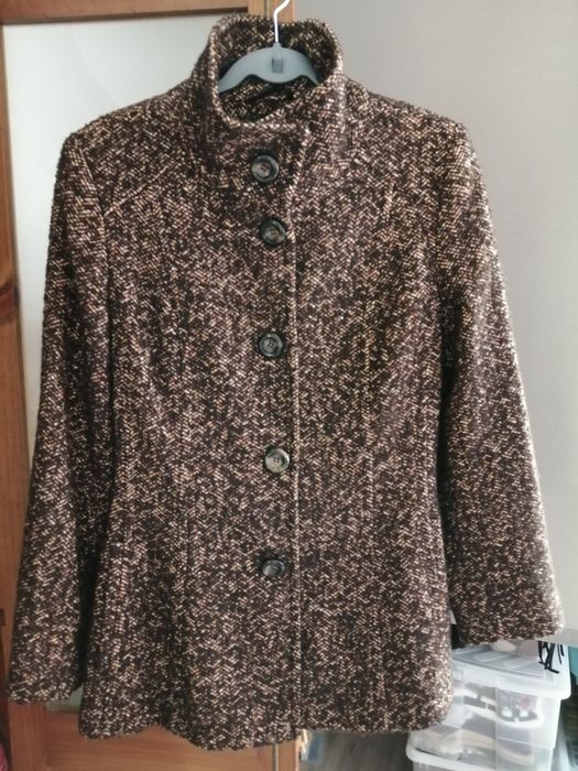 A não perder / Casaco de Fazenda MAZUR, tom castanho mescla, T-38