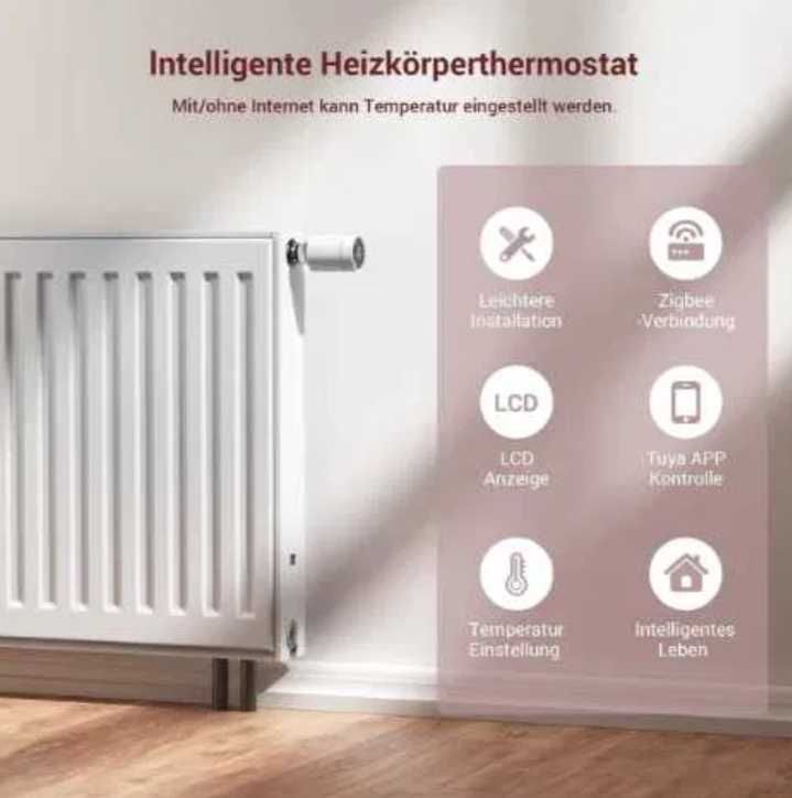 Termostat grzejnikowy Smart Zigbee, WI-FI aplikację TUYA Zigbee -NOWY