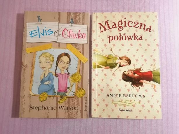Dwie książki dla dzieci, "magiczna połówka" i "Elvis i Oliwka"