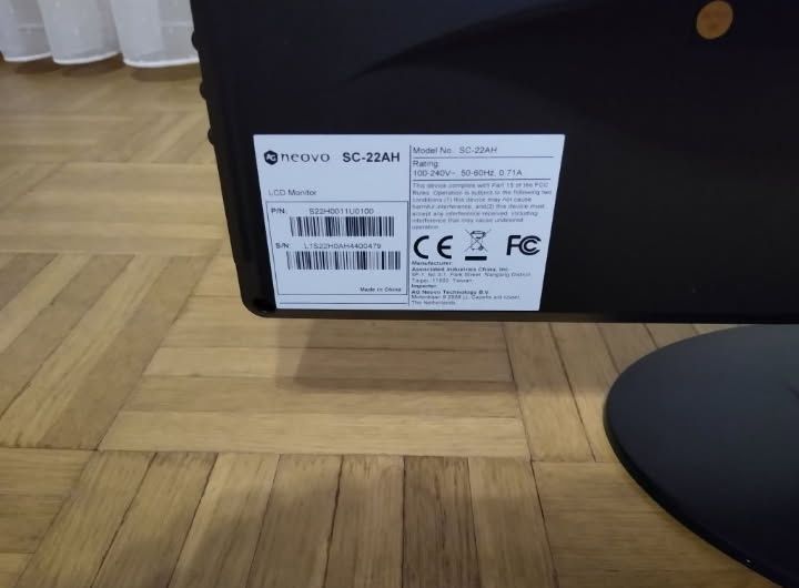 Monitor LED 21,5'' AG Neovo SC-22AH FHD, VGA HDMI CVBS Audio in/out