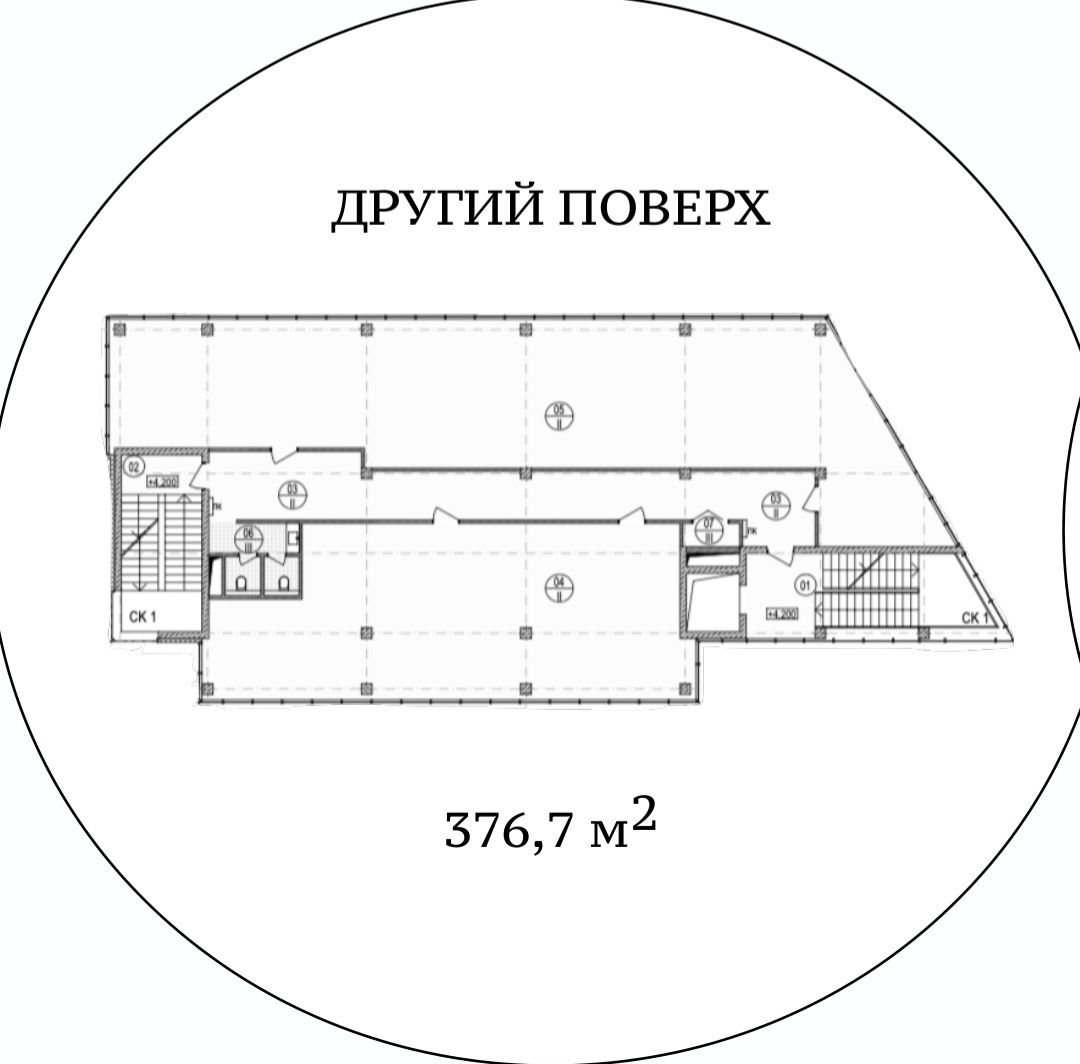 Аренда помещений БЦ. ПАРОВОЗ 1400 м² !!!  Пл. Петра Крывоноса 1 .