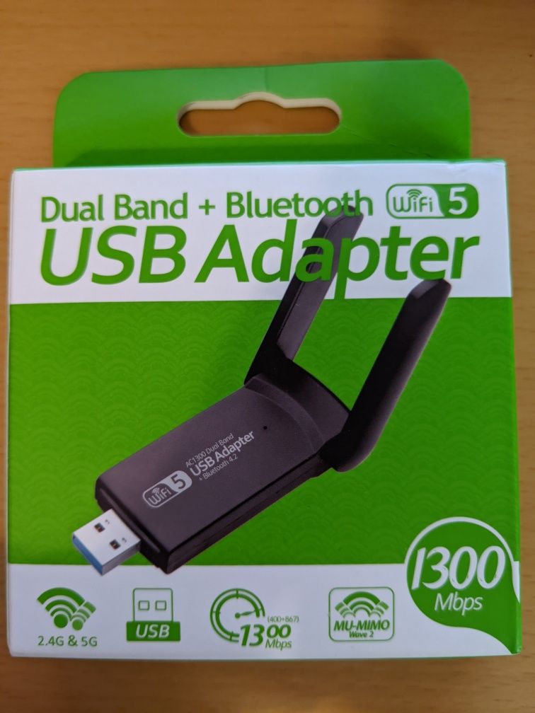 WiFi USB адаптер AC1300 Dual Band + Bluetooth