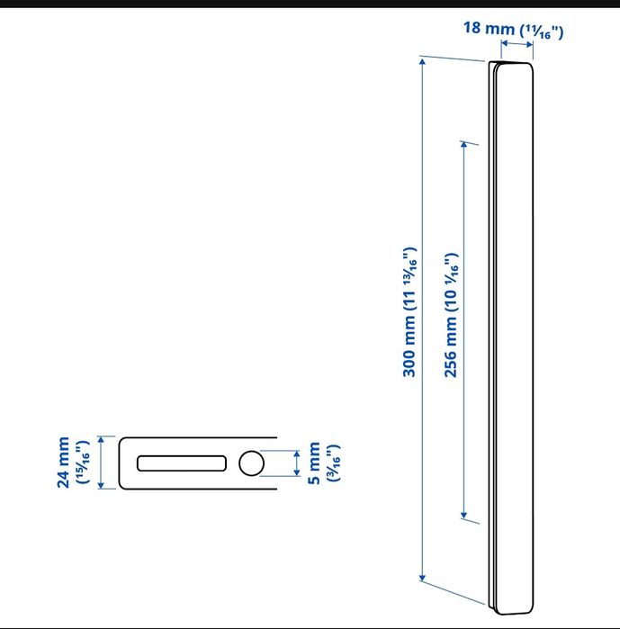 Uchwyt ikea hackas 300mm antracyt